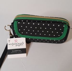 NWT Black Polka Dot Wristlet Wallet Phone Case